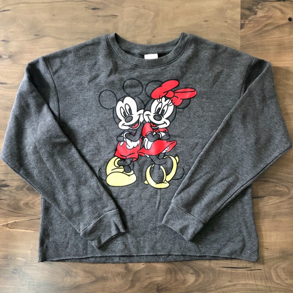 Disney Minnie Mickey Sweatshirt Top Black M